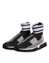 Dolce & Gabbana Black Gray Sorrento Socks Men Sneakers Shoes